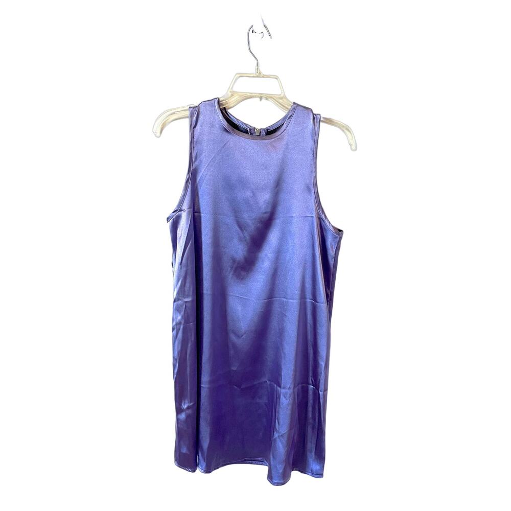 Urban Outfitters Kimchi Blue Satin Shift Mini Dress Purple Size Small NEW